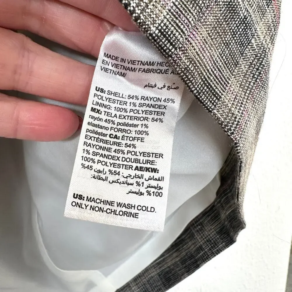 White House Black Market Plaid Pencil Skirt Size 16 Rayon Blend Preppy Classic - Picture 4 of 5